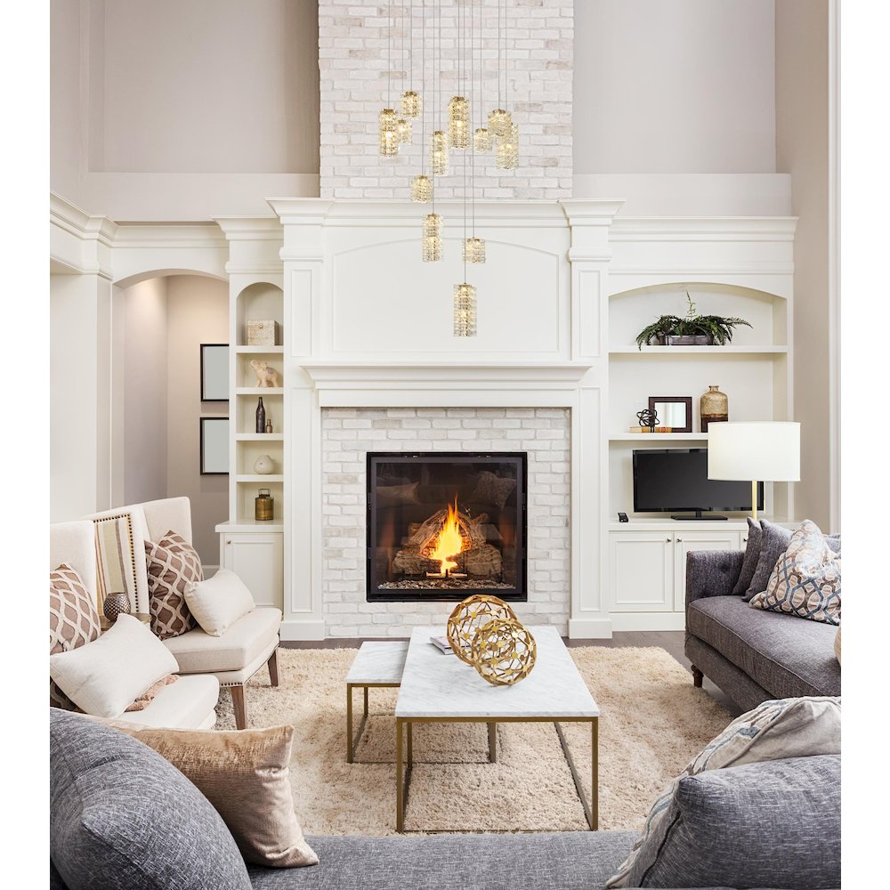 Aston 28 inch LED Pendant in Satin Gold. Picture 12