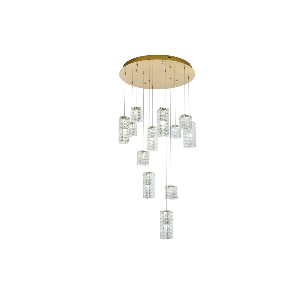 Aston 28 inch LED Pendant in Satin Gold. Picture 4