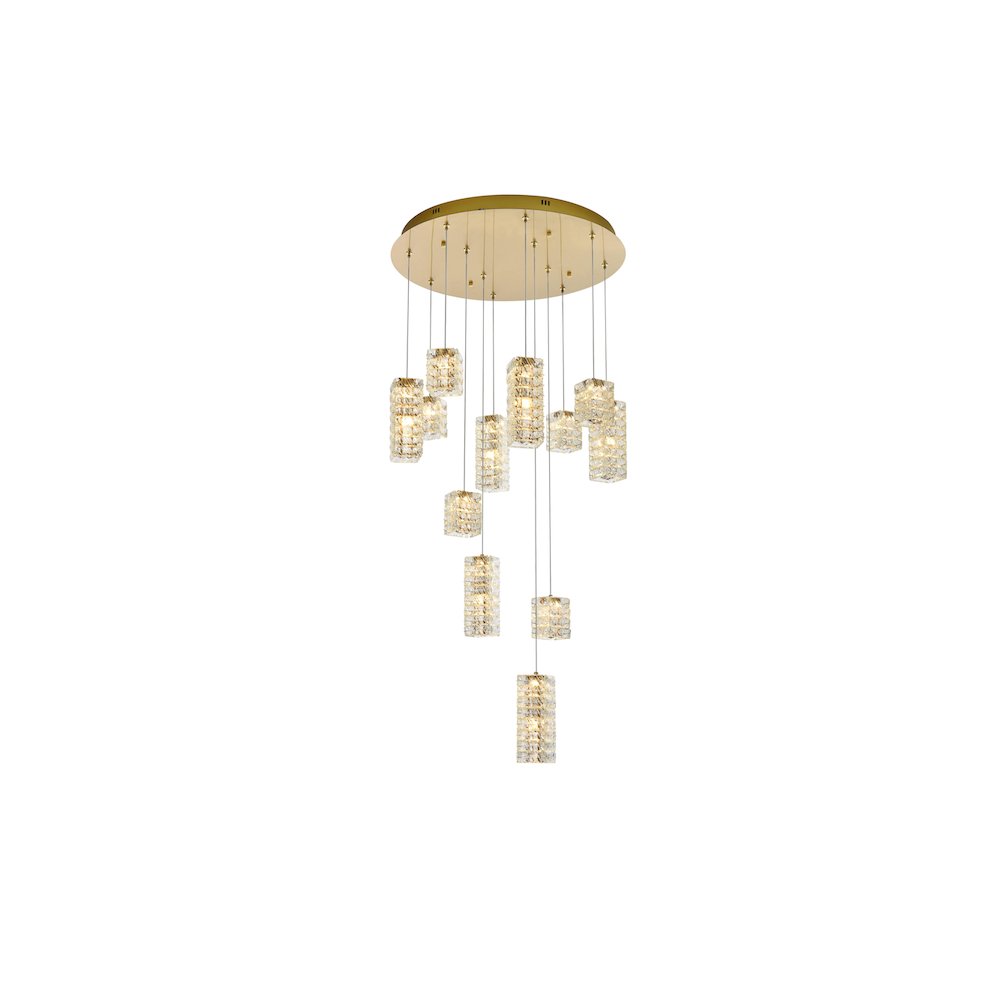 Aston 28 inch LED Pendant in Satin Gold. Picture 5