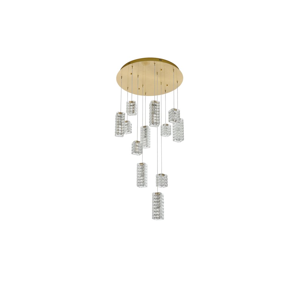 Aston 28 inch LED Pendant in Satin Gold. Picture 10