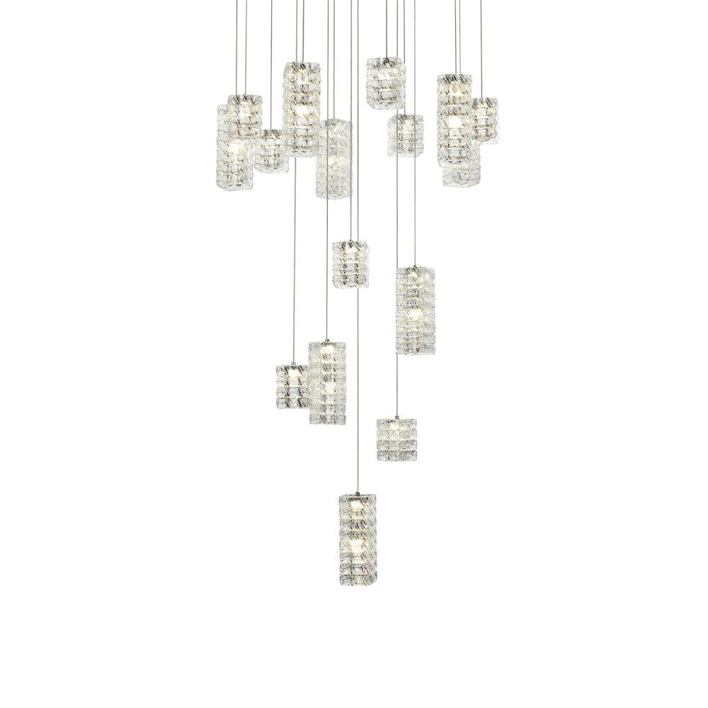 Aston 32 inch LED Pendant in Chrome. Picture 3