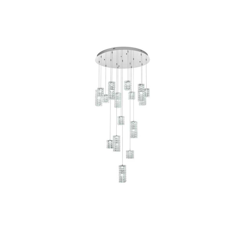 Aston 32 inch LED Pendant in Chrome. Picture 4