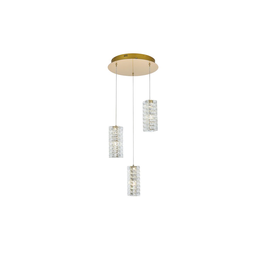 Aston 16 inch LED Pendant in Satin Gold. Picture 1