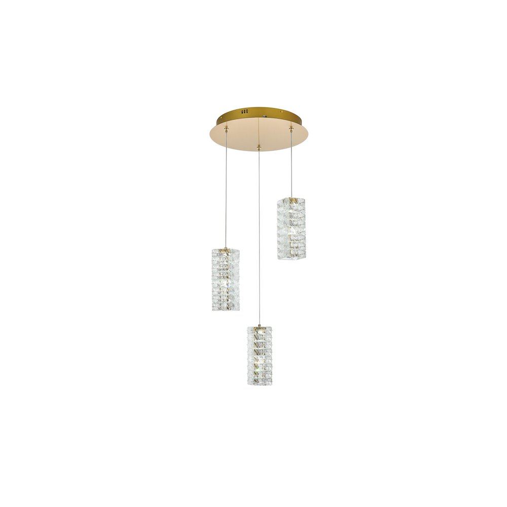 Aston 16 inch LED Pendant in Satin Gold. Picture 4