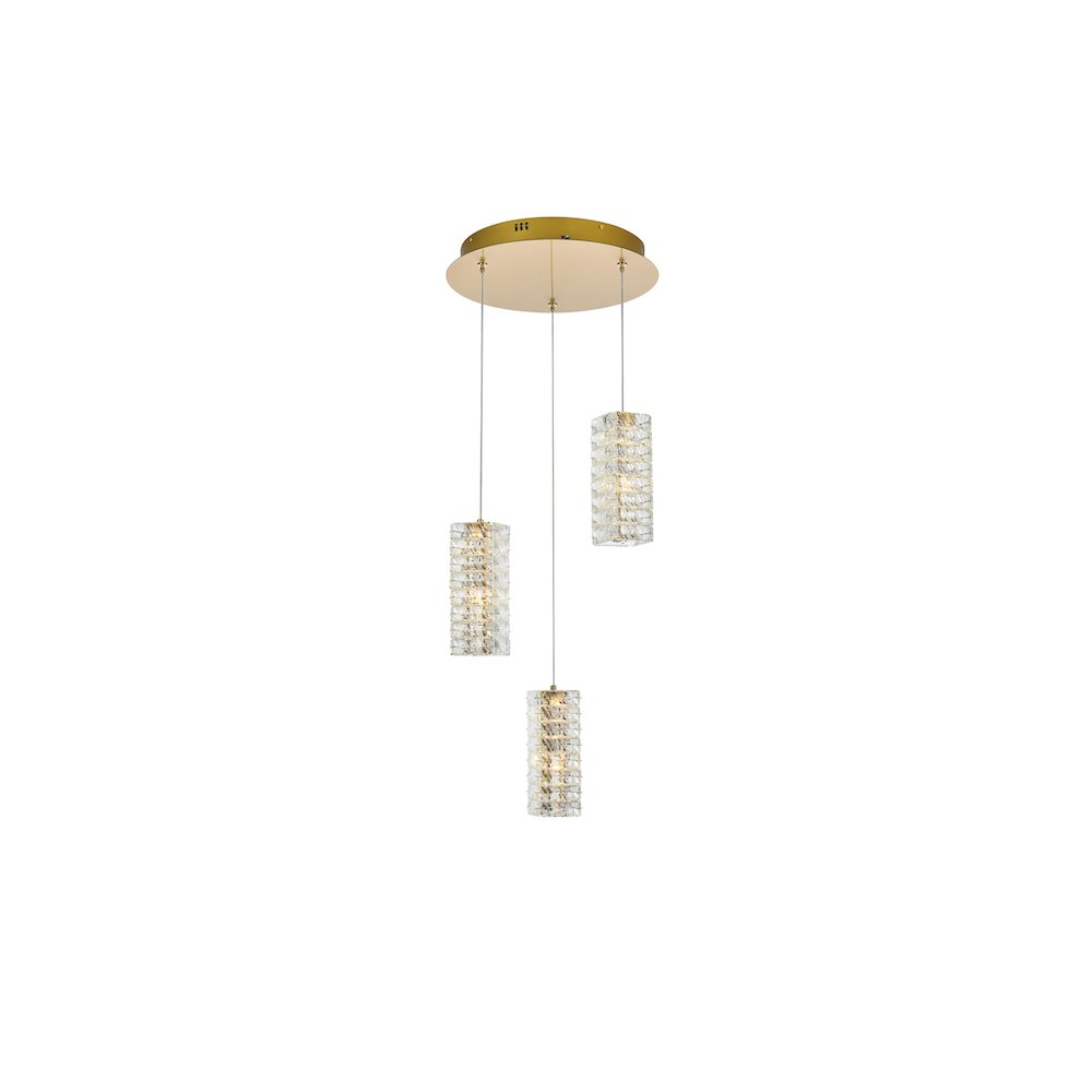 Aston 16 inch LED Pendant in Satin Gold. Picture 5