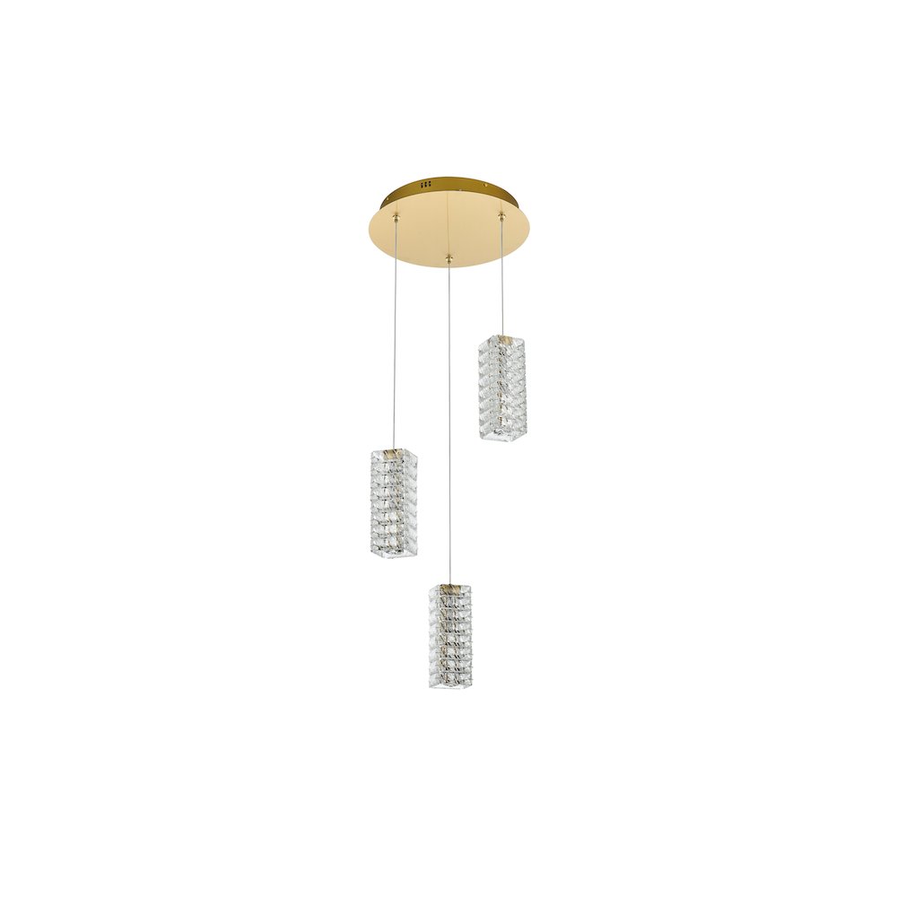 Aston 16 inch LED Pendant in Satin Gold. Picture 10