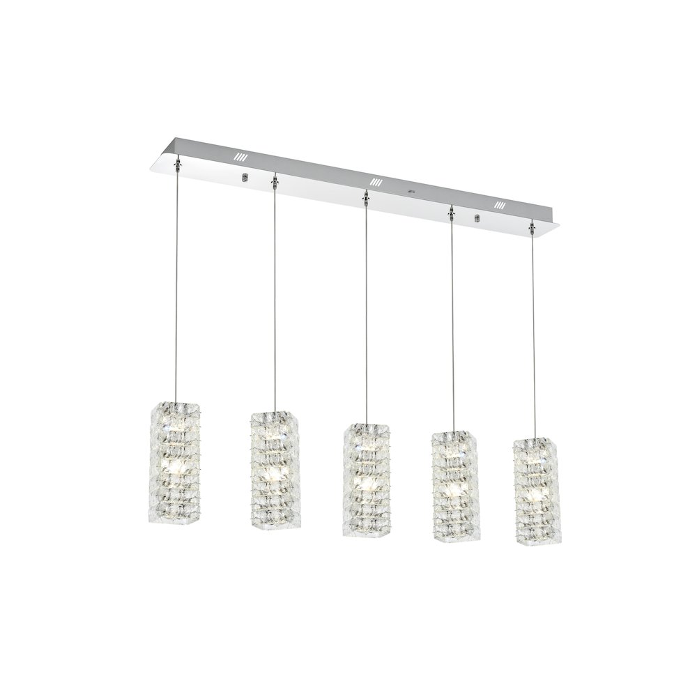 Aston 40 inch LED Pendant in Chrome. Picture 1