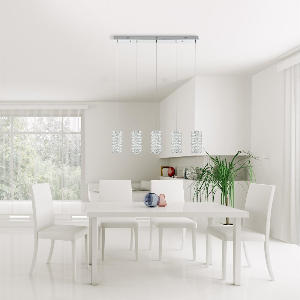 Aston 40 inch LED Pendant in Chrome. Picture 12
