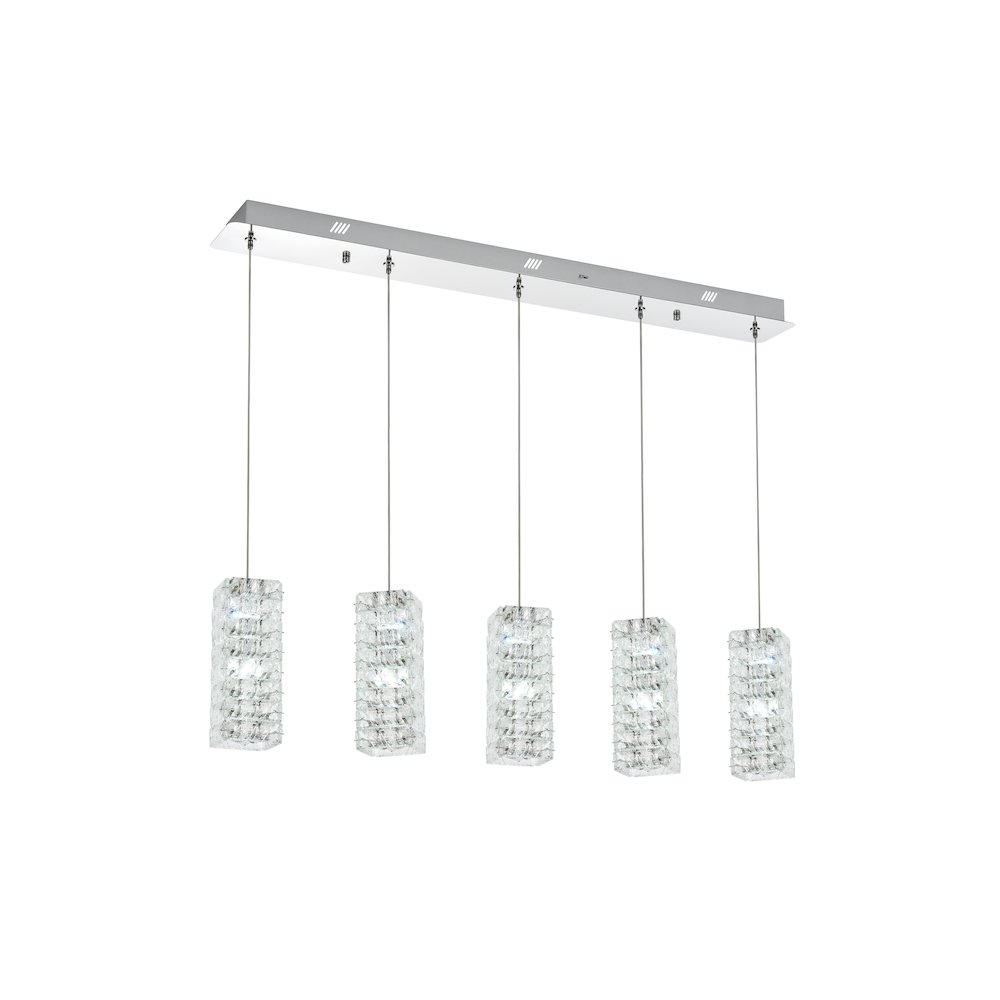 Aston 40 inch LED Pendant in Chrome. Picture 4