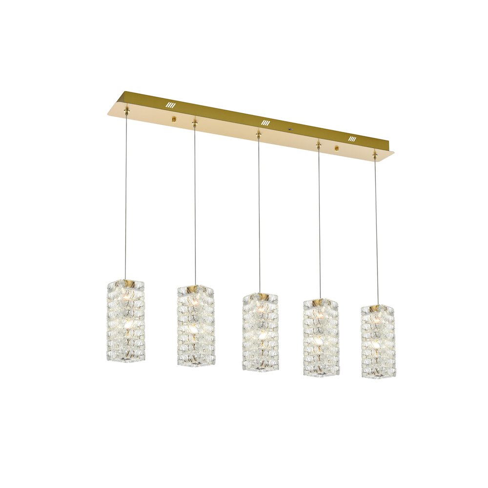 Aston 40 inch LED Pendant in Satin Gold. Picture 1