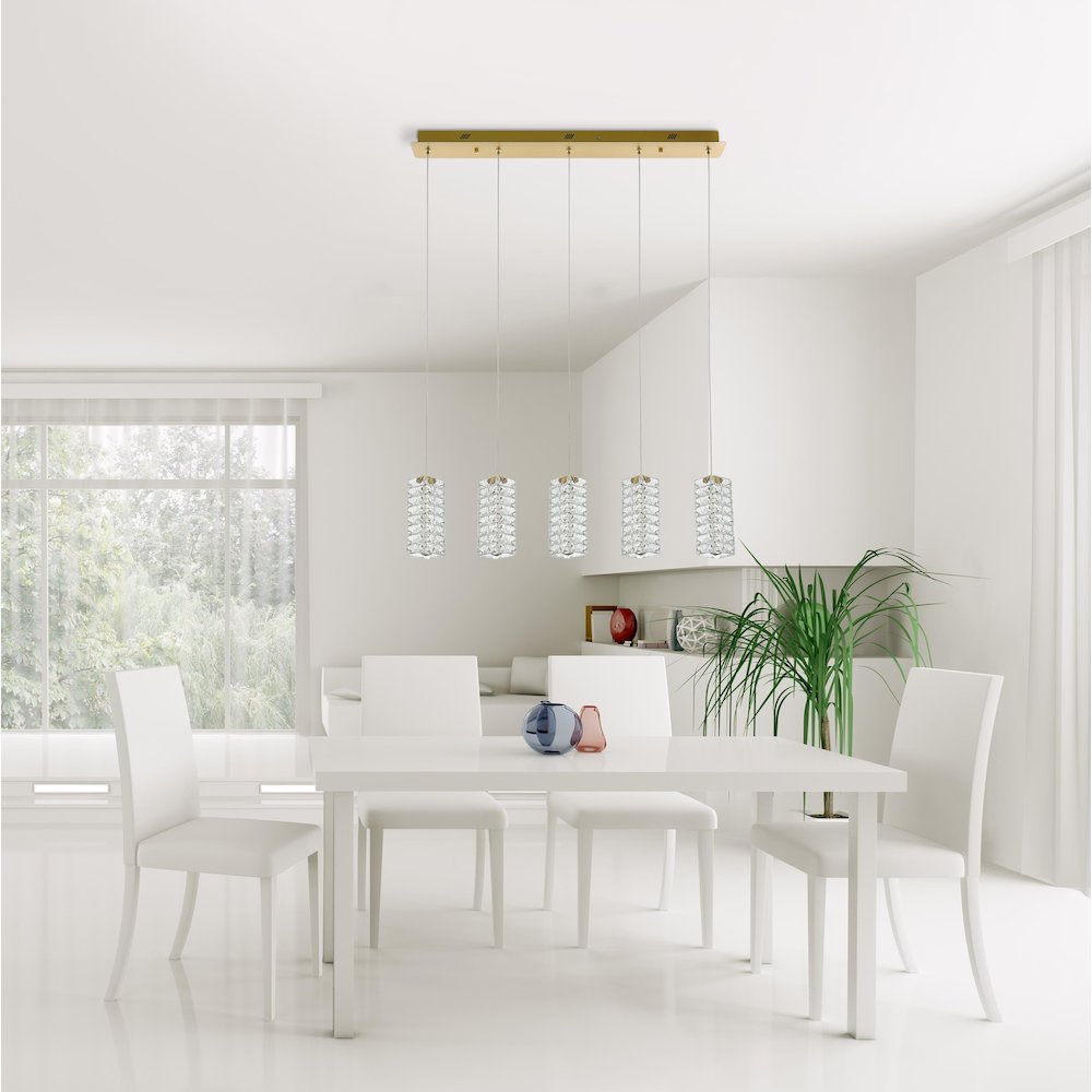 Aston 40 inch LED Pendant in Satin Gold. Picture 12