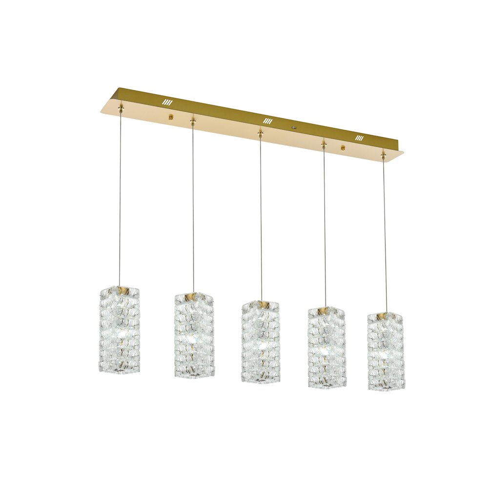 Aston 40 inch LED Pendant in Satin Gold. Picture 4