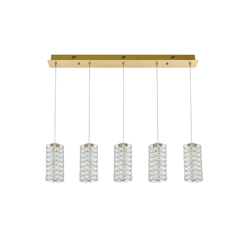 Aston 40 inch LED Pendant in Satin Gold. Picture 10