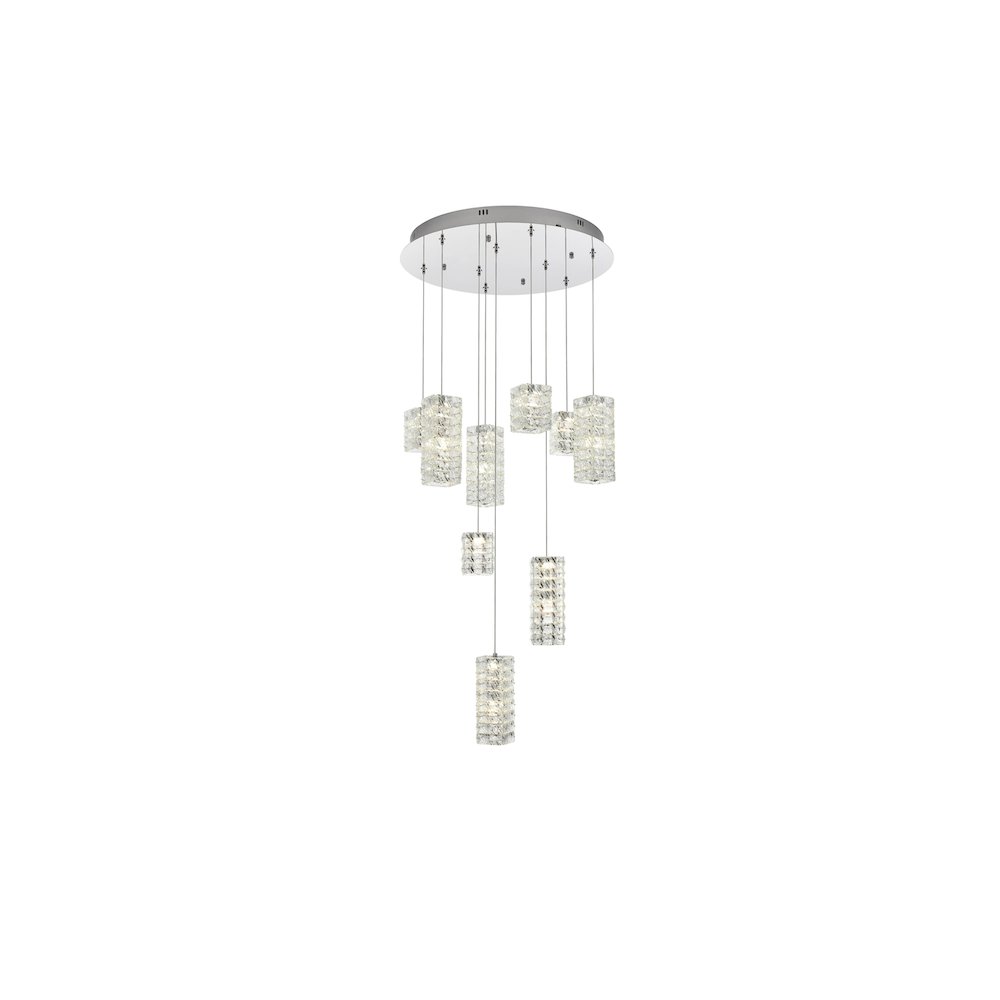Aston 24 inch LED Pendant in Chrome. Picture 1