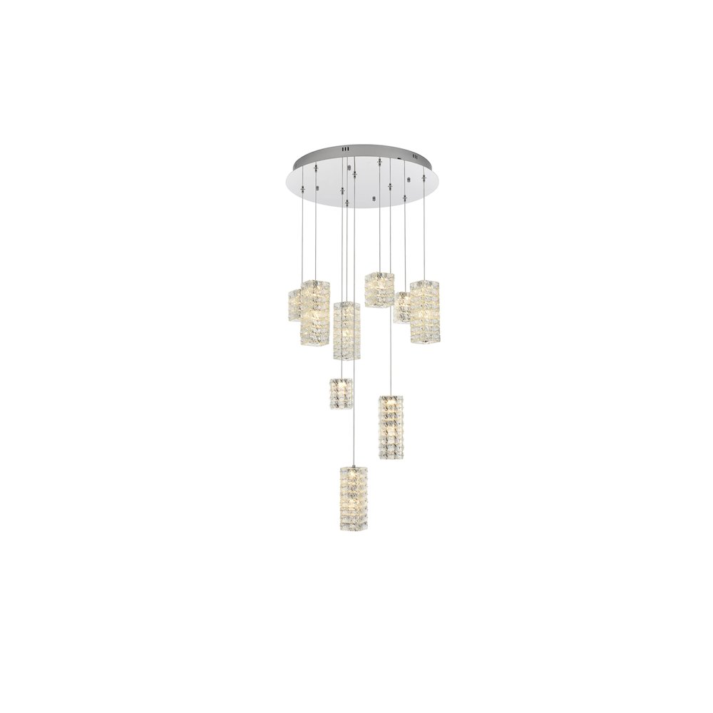 Aston 24 inch LED Pendant in Chrome. Picture 5