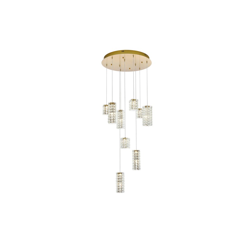 Aston 24 inch LED Pendant in Satin Gold. Picture 1