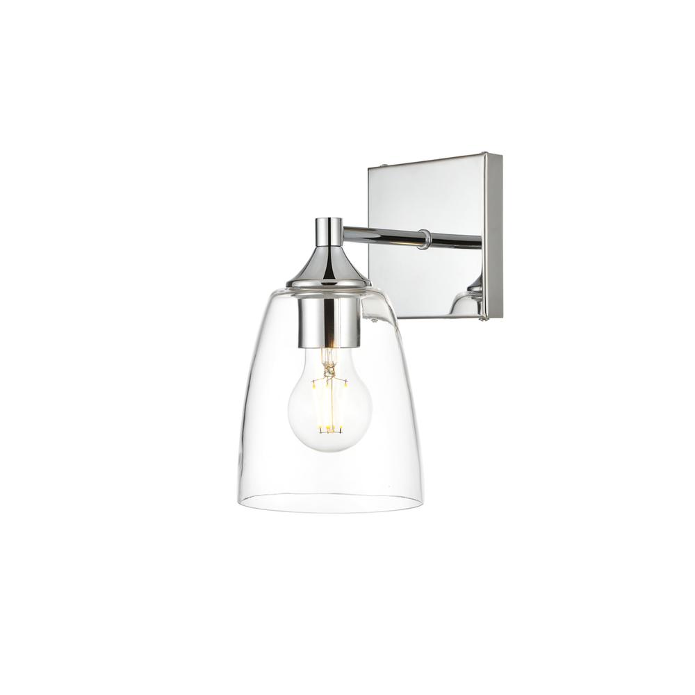 Gianni 1 light Chrome and Clear Bath Sconce. Picture 2