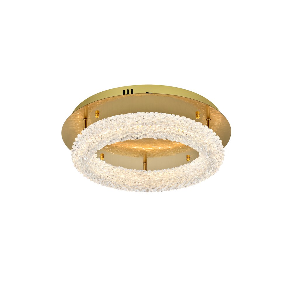Bowen 18 inch Adjustable LED Flush Mount in Satin Gold. Picture 1