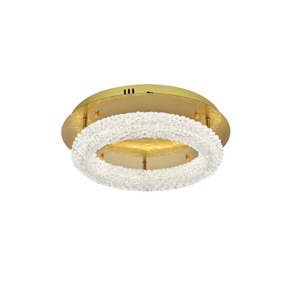 Bowen 18 inch Adjustable LED Flush Mount in Satin Gold. Picture 3