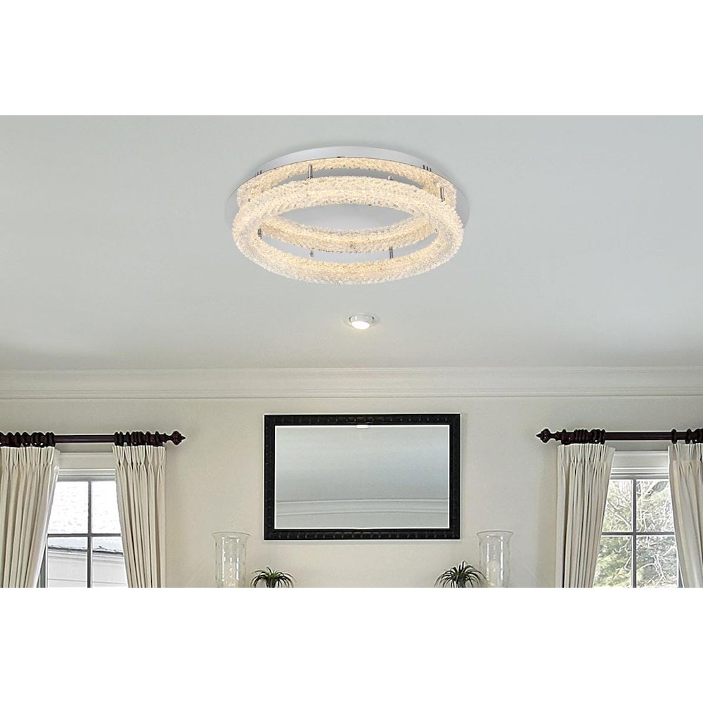 Bowen 26 inch Adjustable LED Flush Mount in Chrome. Picture 2