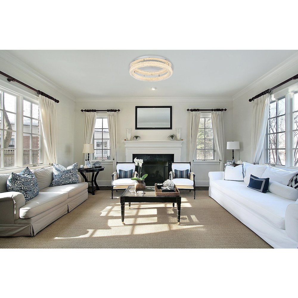 Bowen 26 inch Adjustable LED Flush Mount in Chrome. Picture 9