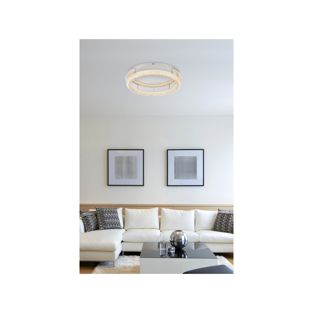 Bowen 29.5 inch LED Flush Mount in Chrome. Picture 2