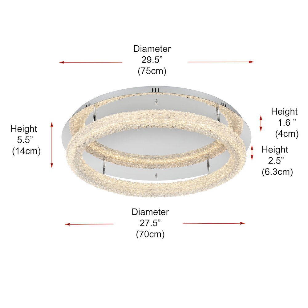 Bowen 29.5 inch LED Flush Mount in Chrome. Picture 10