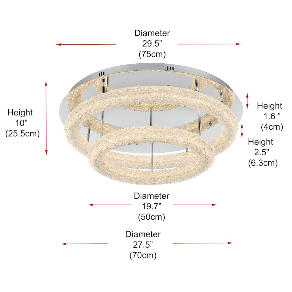 Bowen 29.5 inch LED Flush Mount in Chrome. Picture 10