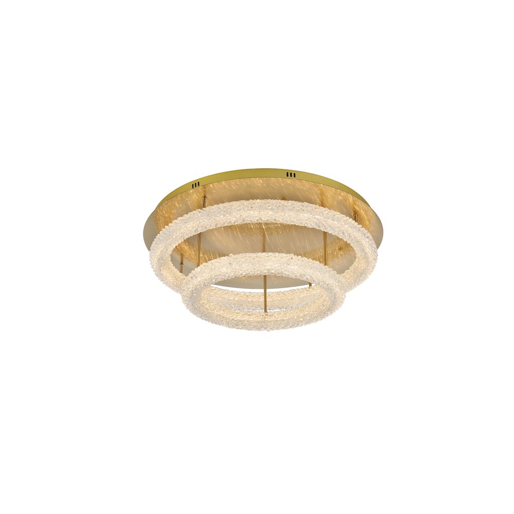 Bowen 29.5 inch LED Flush Mount in Satin Gold. Picture 1