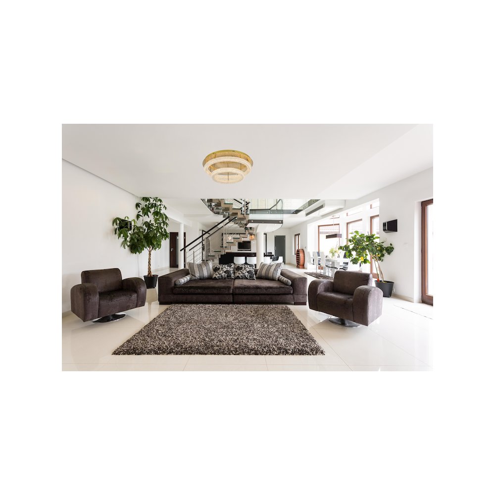 Bowen 29.5 inch LED Flush Mount in Satin Gold. Picture 9