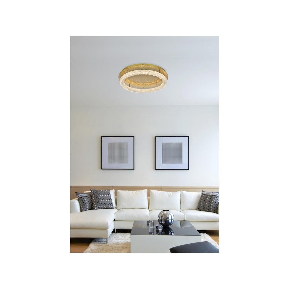 Bowen 29.5 inch LED Flush Mount in Satin Gold. Picture 2