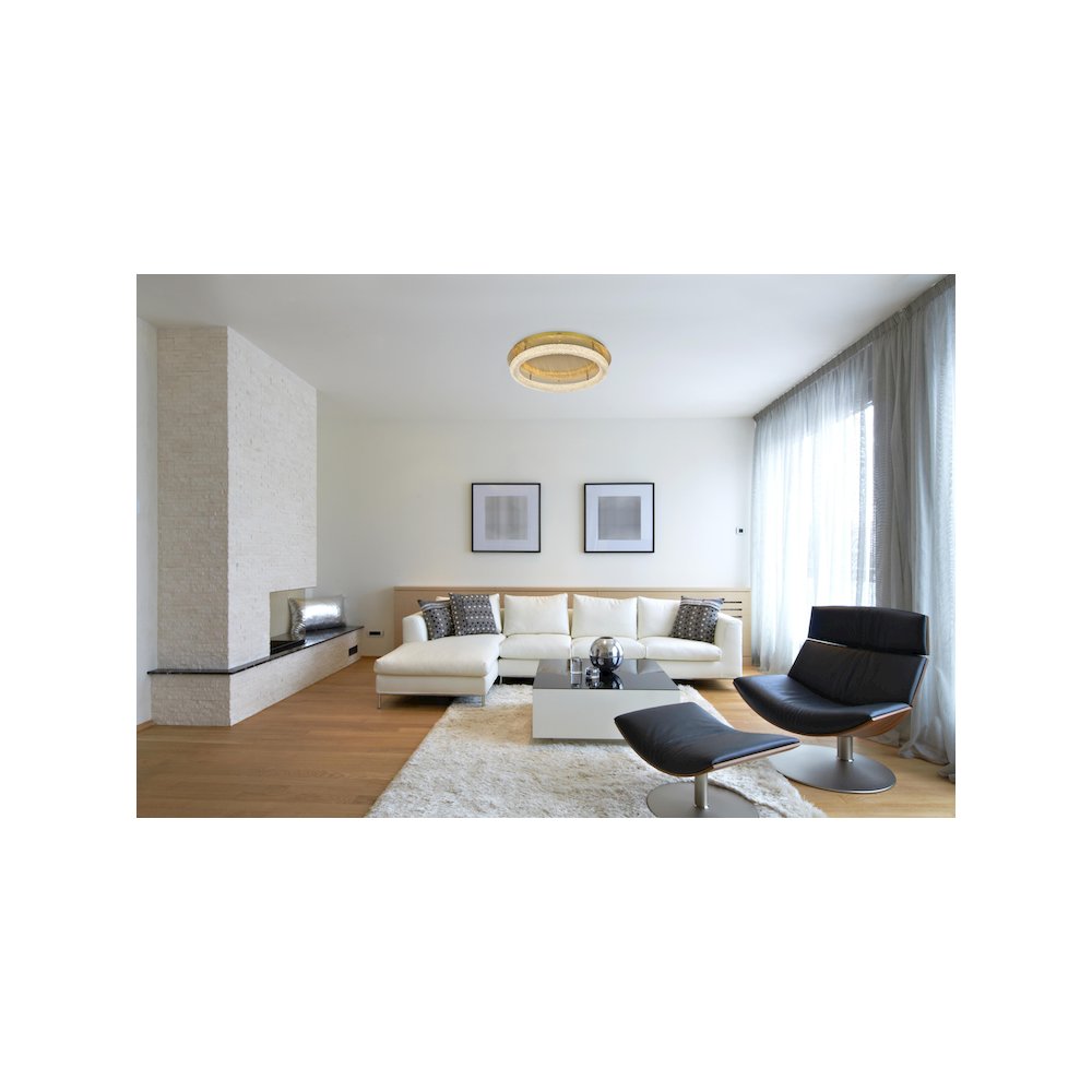 Bowen 29.5 inch LED Flush Mount in Satin Gold. Picture 9