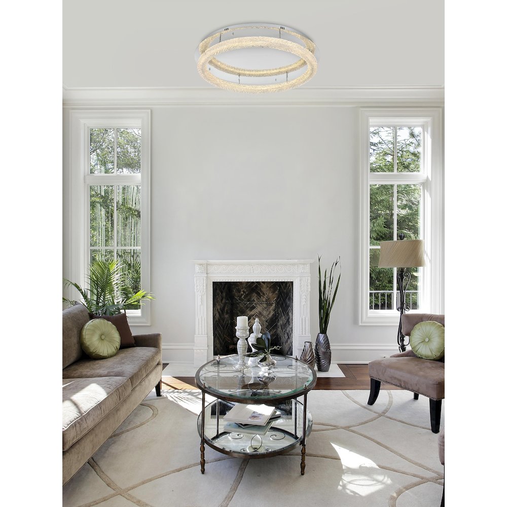 Bowen 33.5 inch LED Flush Mount in Chrome. Picture 2