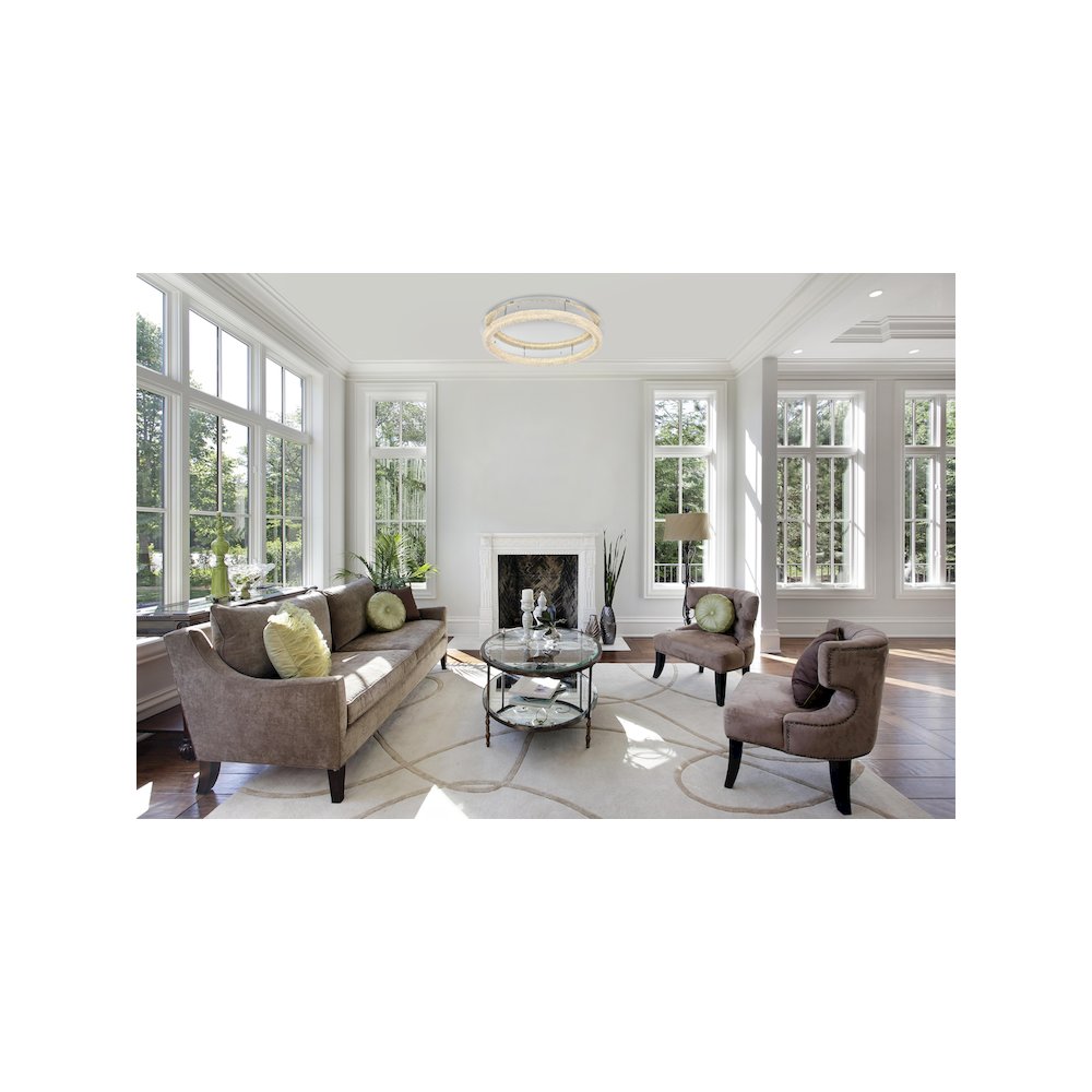 Bowen 33.5 inch LED Flush Mount in Chrome. Picture 9