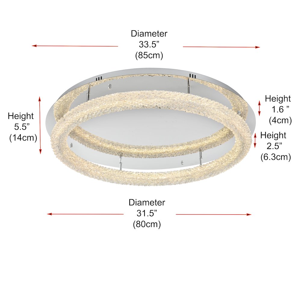 Bowen 33.5 inch LED Flush Mount in Chrome. Picture 10