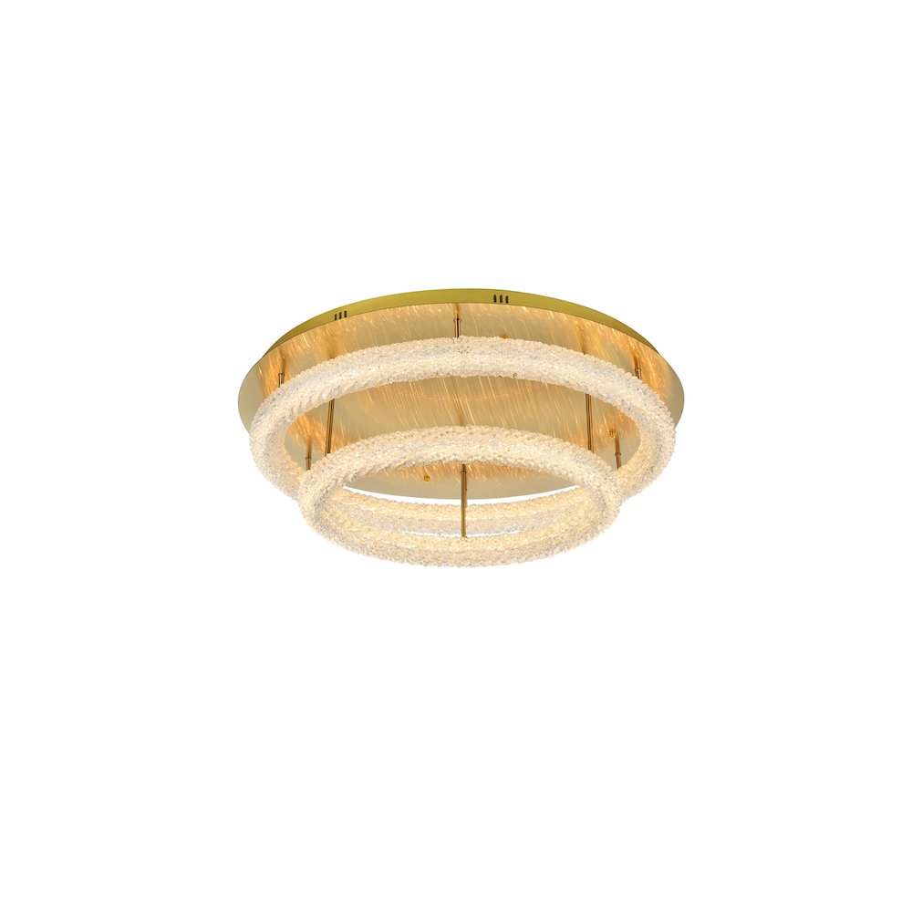 Bowen 33.5 inch LED Flush Mount in Satin Gold. Picture 1