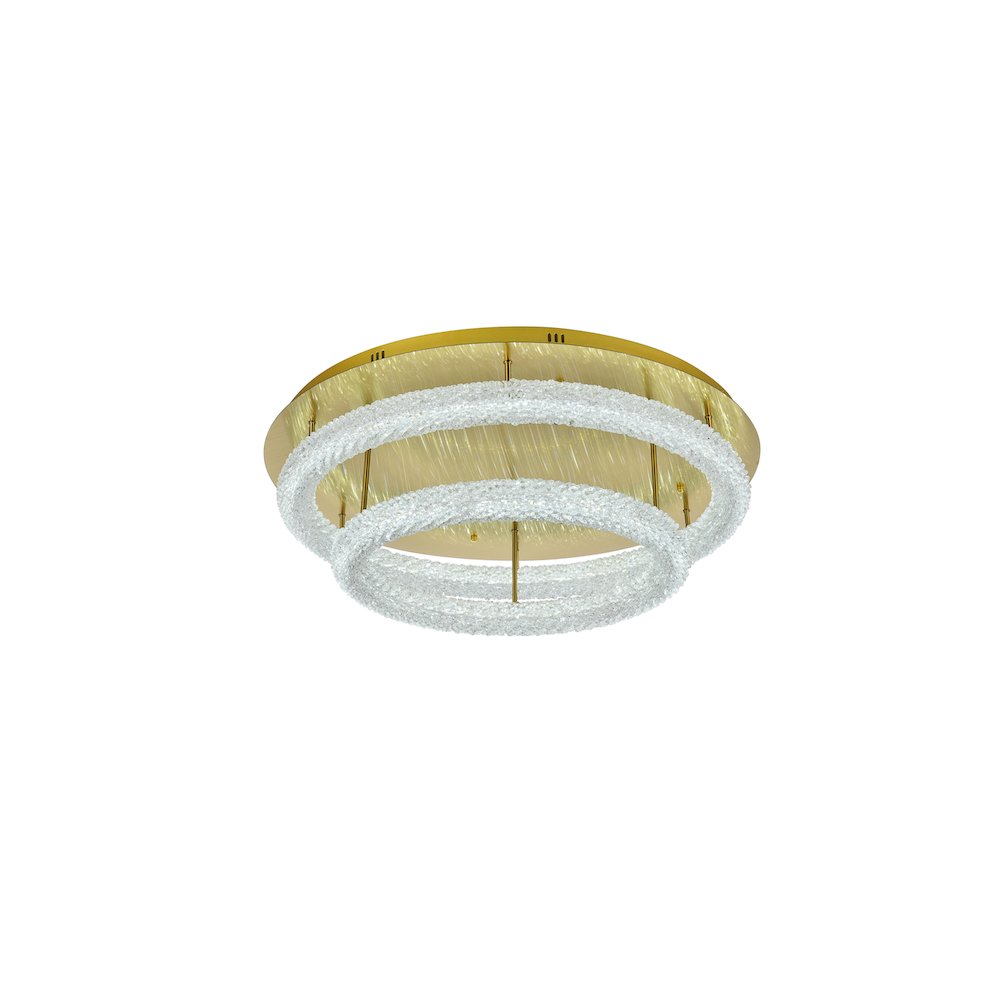 Bowen 33.5 inch LED Flush Mount in Satin Gold. Picture 4