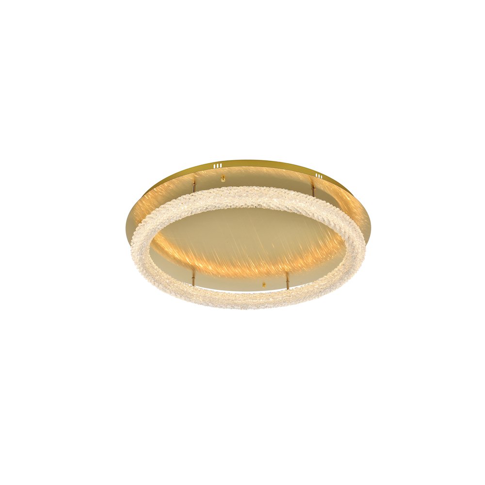 Bowen 33.5 inch LED Flush Mount in Satin Gold. Picture 1
