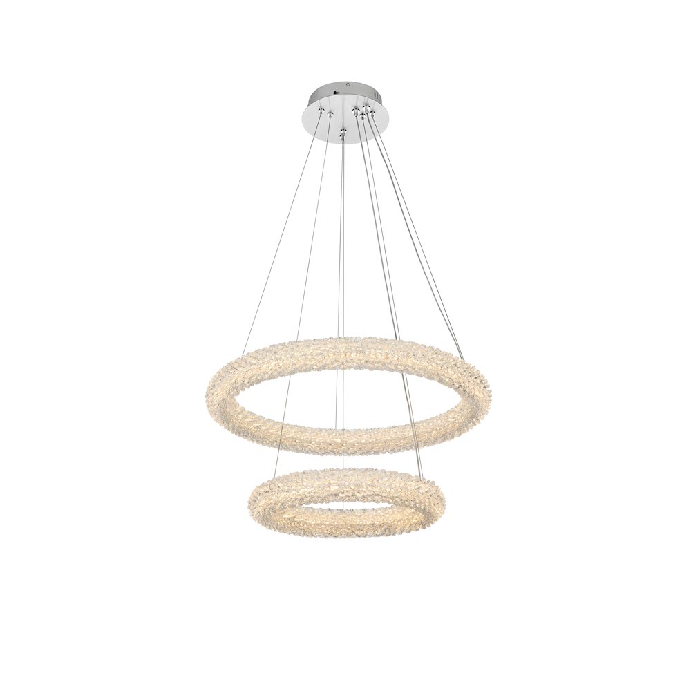 Bowen 24 inch Adjustable LED Chandelier in Chrome. Picture 1