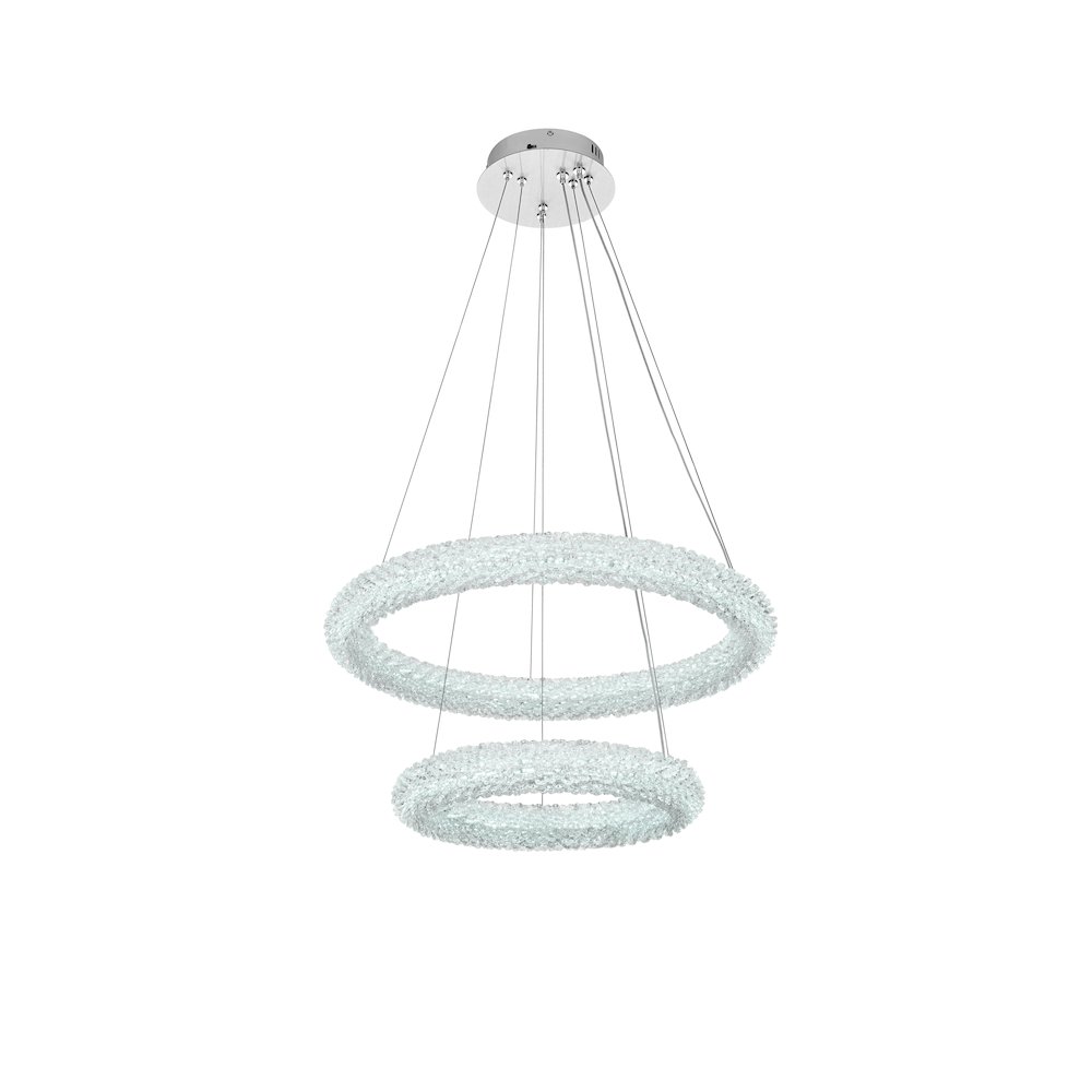 Bowen 24 inch Adjustable LED Chandelier in Chrome. Picture 4