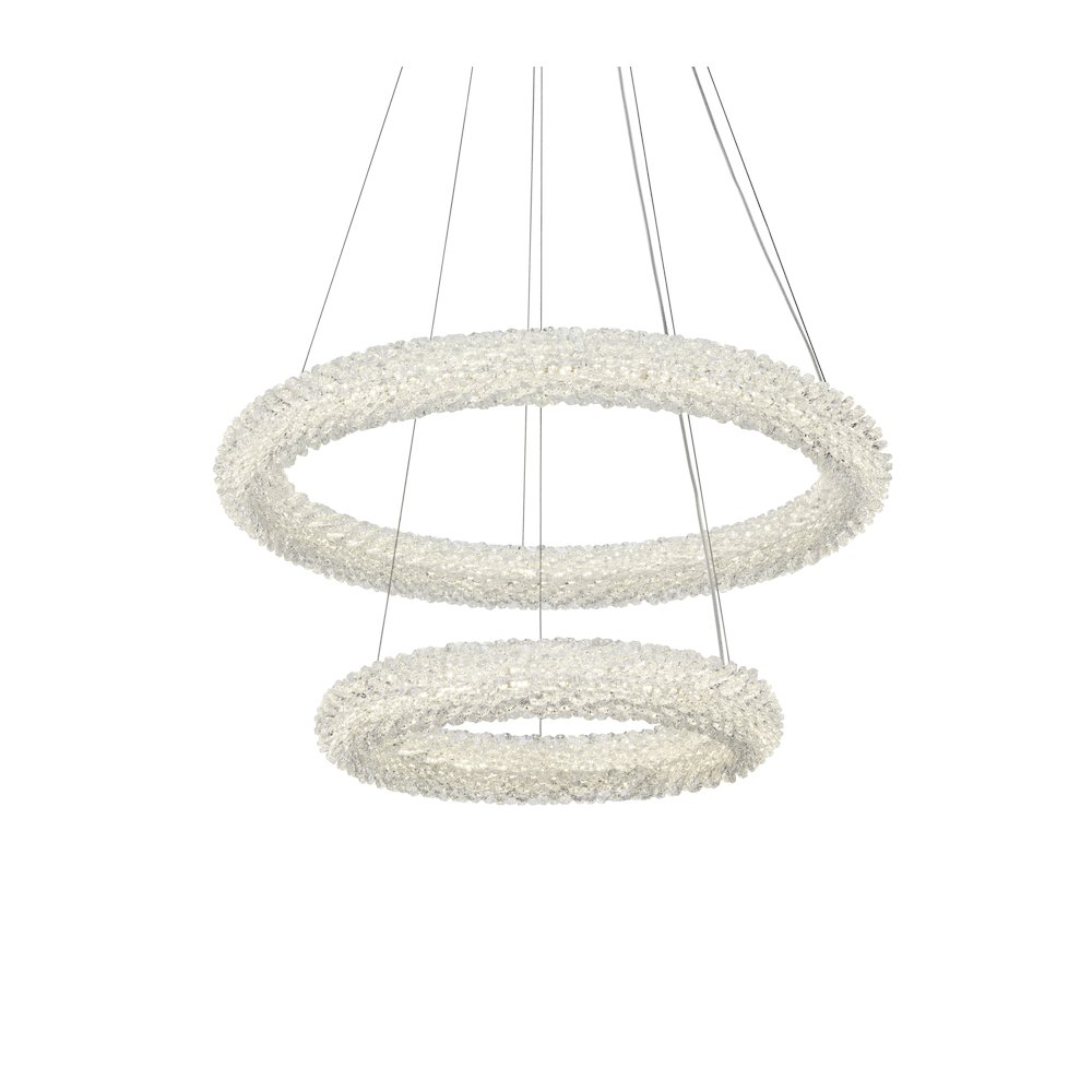 Bowen 24 inch Adjustable LED Chandelier in Chrome. Picture 5