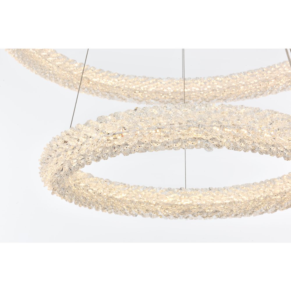 Bowen 24 inch Adjustable LED Chandelier in Chrome. Picture 6