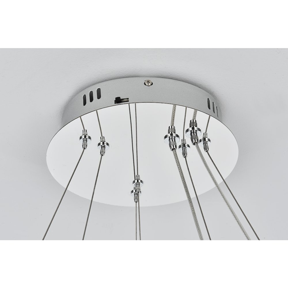 Bowen 24 inch Adjustable LED Chandelier in Chrome. Picture 8