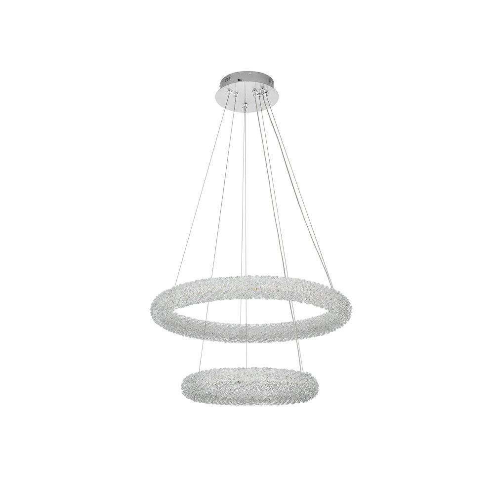 Bowen 24 inch Adjustable LED Chandelier in Chrome. Picture 9