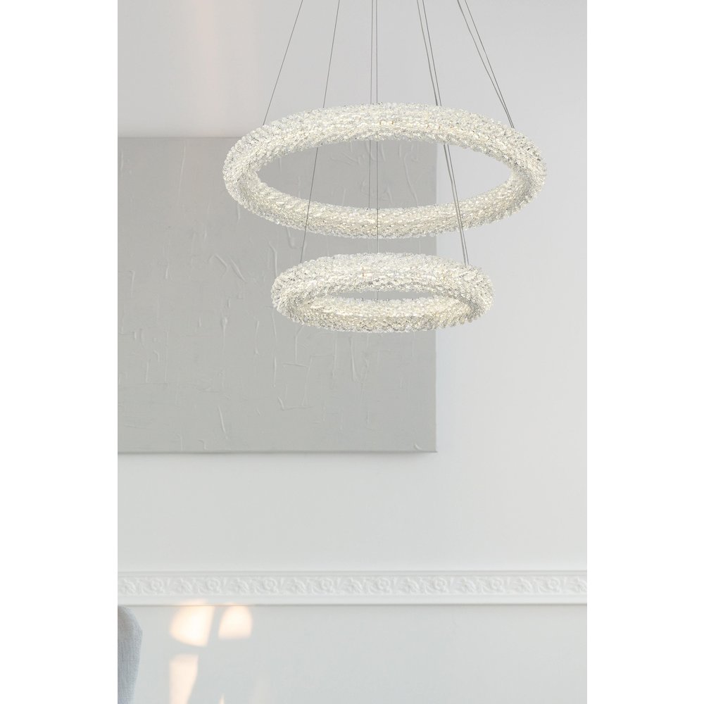 Bowen 24 inch Adjustable LED Chandelier in Chrome. Picture 10
