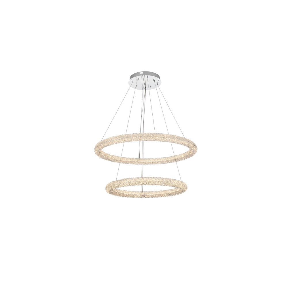 Bowen 35.5 inch LED chandelier in chrome. Picture 1