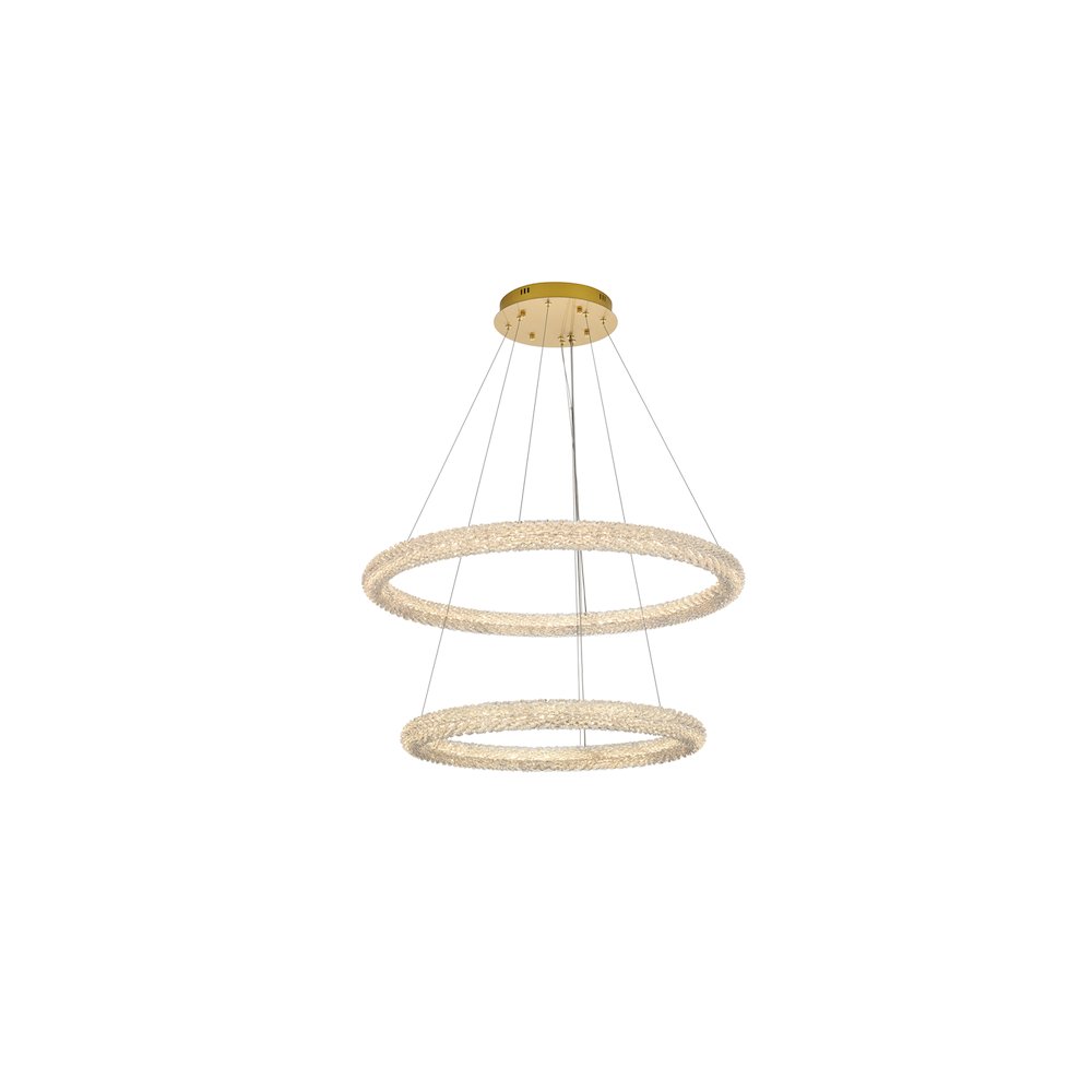 Bowen 35.5 inch LED chandelier in Satin Gold. Picture 1