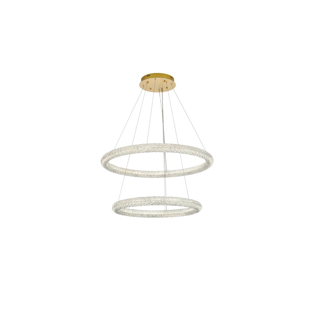 Bowen 35.5 inch LED chandelier in Satin Gold. Picture 4
