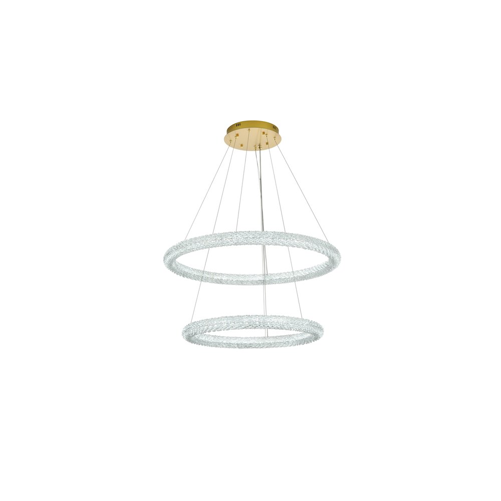 Bowen 35.5 inch LED chandelier in Satin Gold. Picture 5