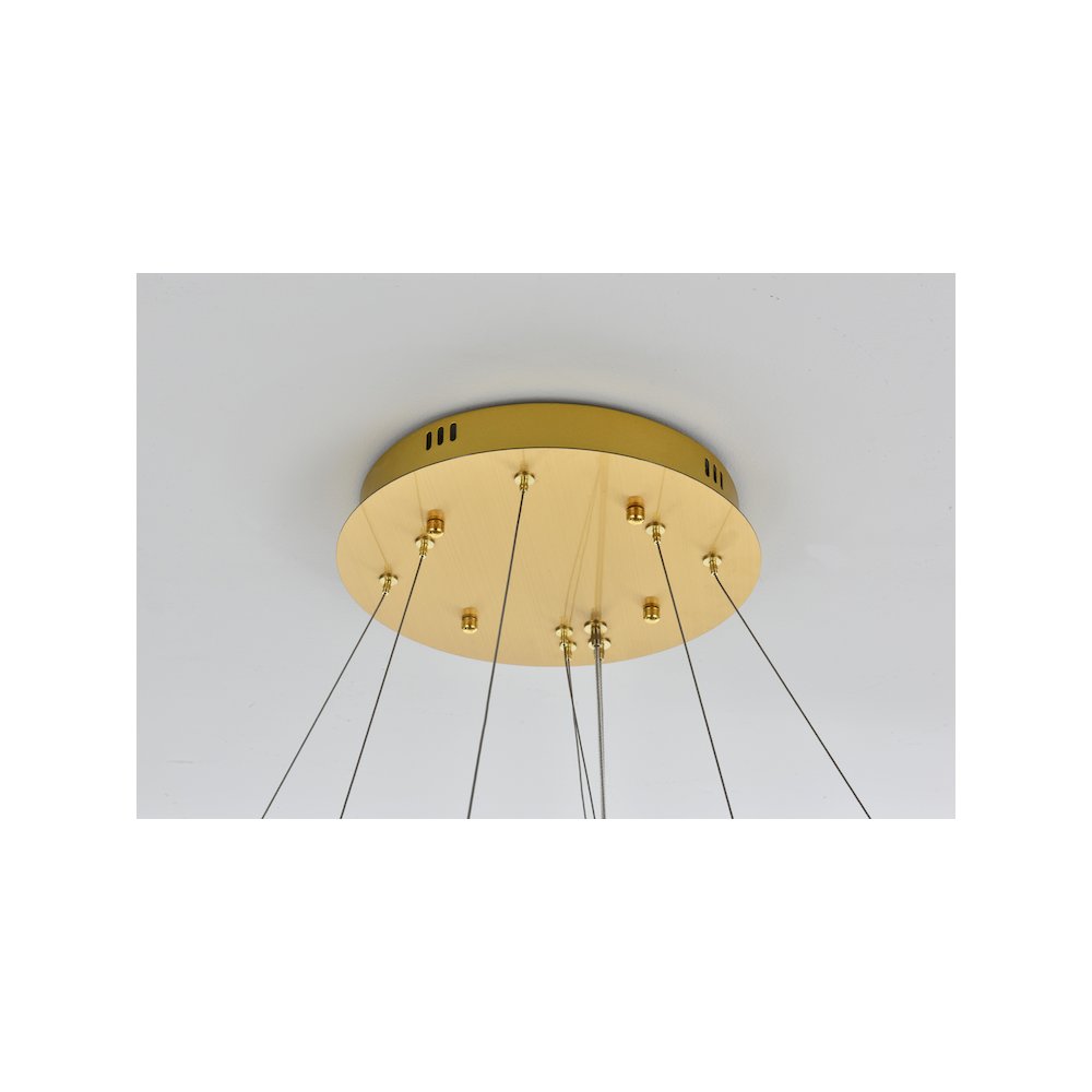 Bowen 35.5 inch LED chandelier in Satin Gold. Picture 9